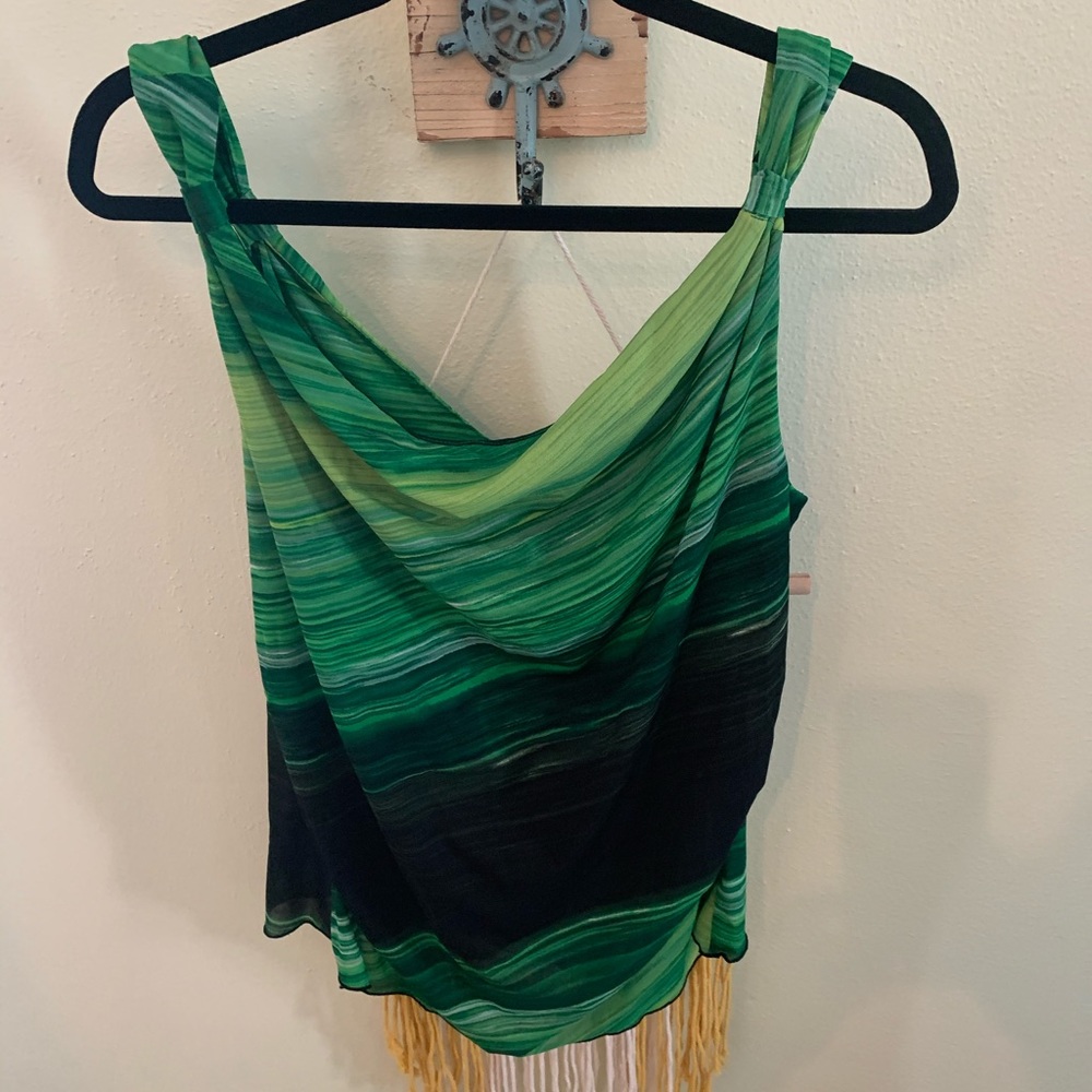 Beautiful Green Mesh Grecian Top